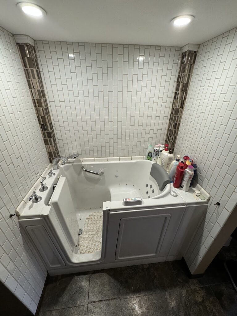 Full master bathroom remodel with double vanity and updated lighting in Powell.
