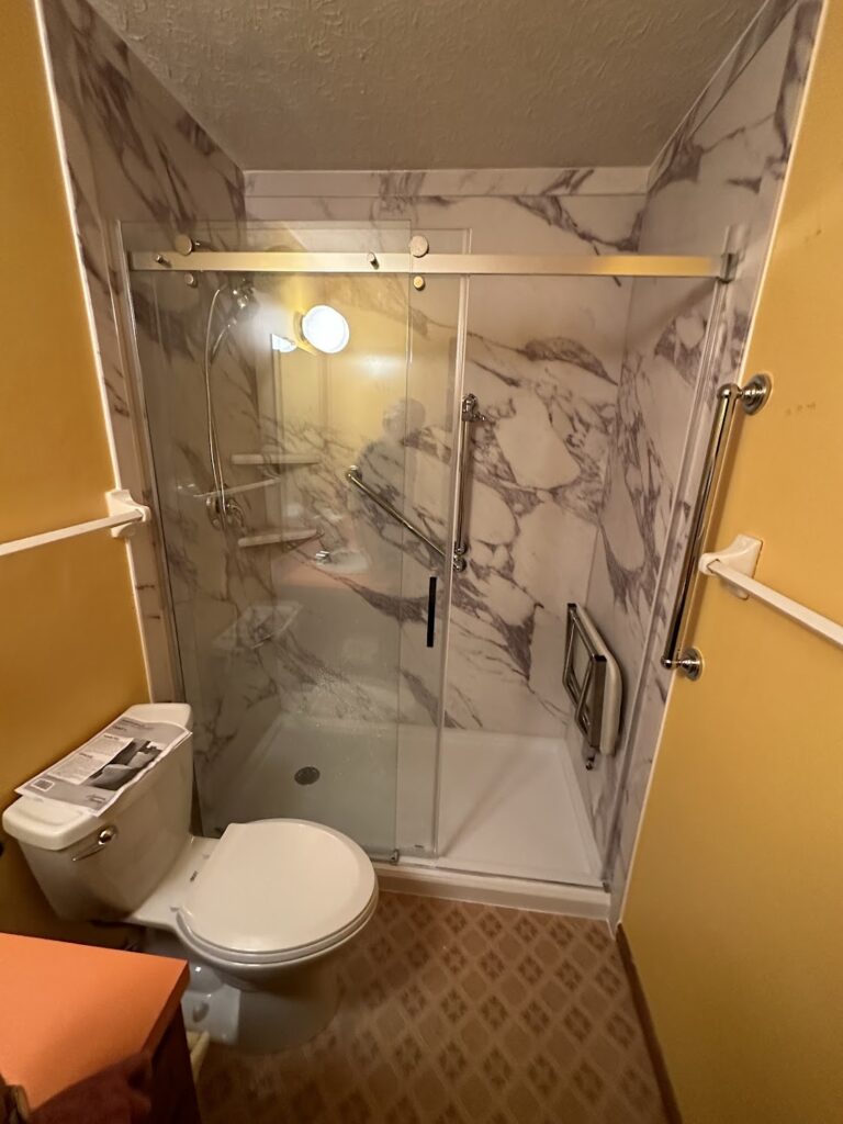 Luxury Stone Bathroom Remodeling in Dublin, OH.