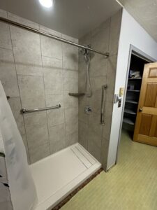 Decorative bathroom wall panels with natural slate texture in Columbus.