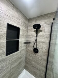 Fully remodeled bathroom with new vanity, toilet, and shower in Powell.