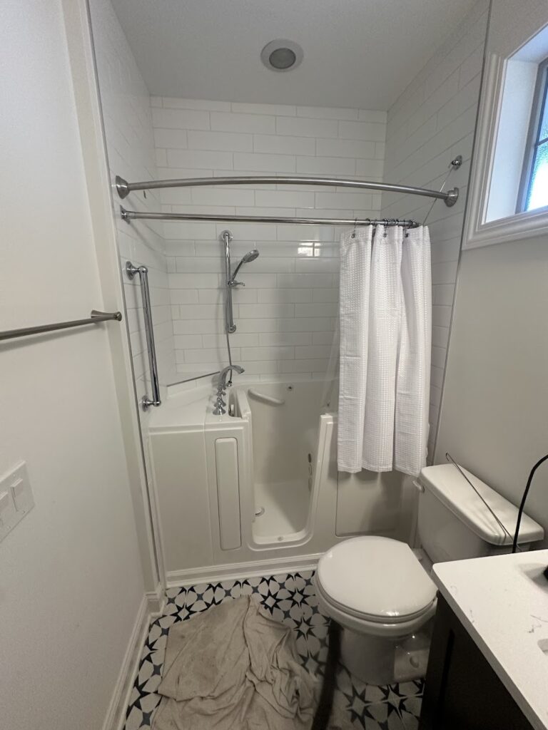 Leak-proof door seal mechanism on a luxury walk-in bathtub in Dublin, OH.