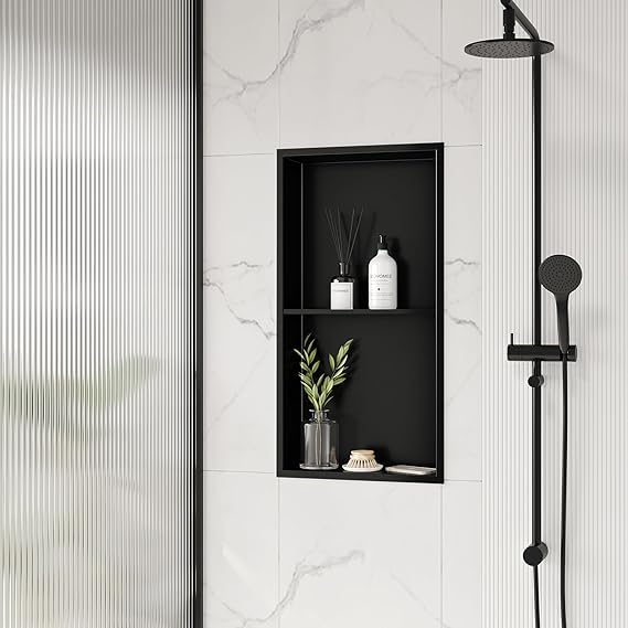 Neo drain Shower double niche insert (Matte Black) 