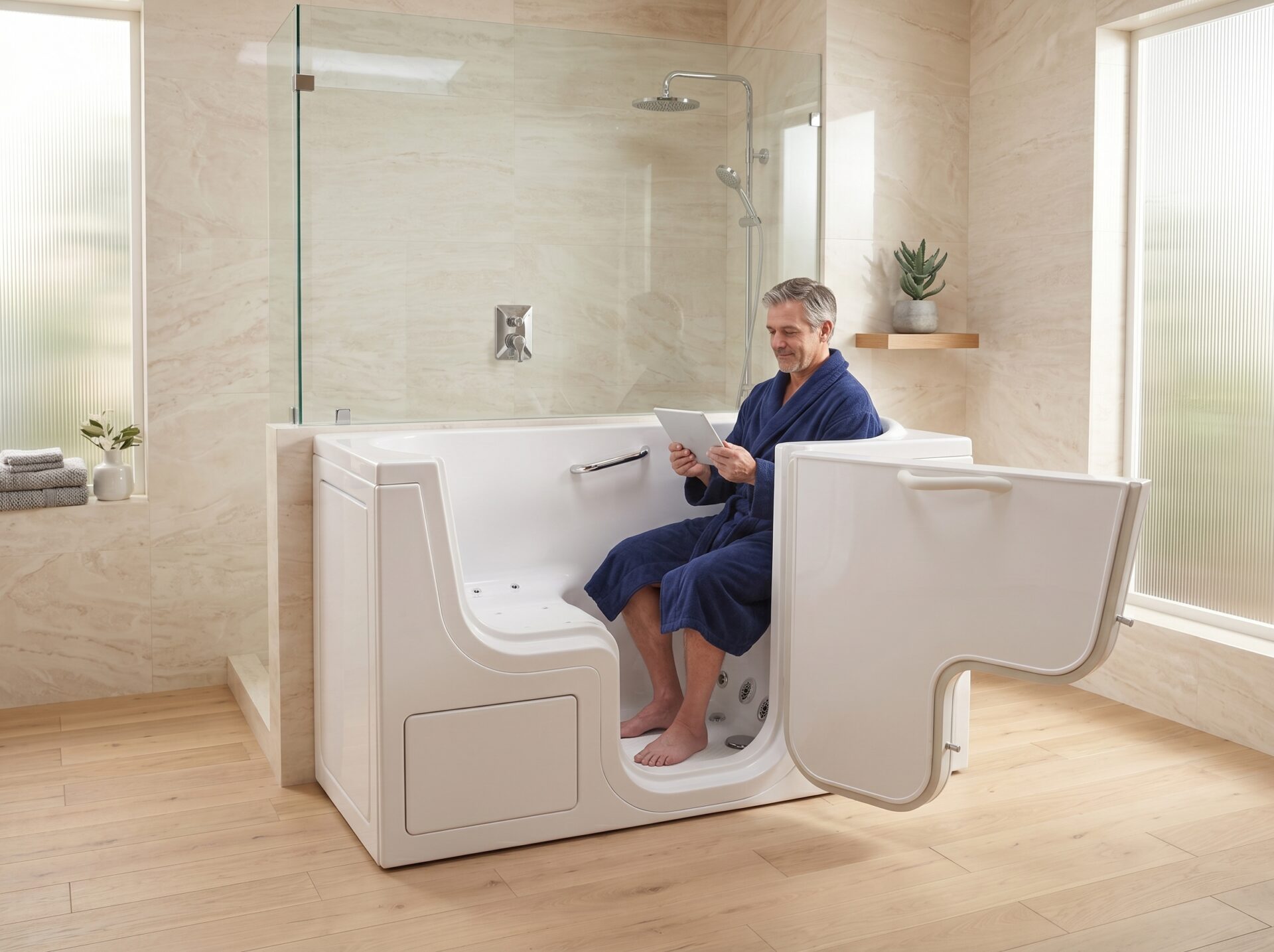 Walk-In Tub With Shower: 7 Smart Modern Bathroom Combos 2 Walk-In Tub With Shower — Walk-In Tub With Shower: 7 Smart Modern Bathroom Combos