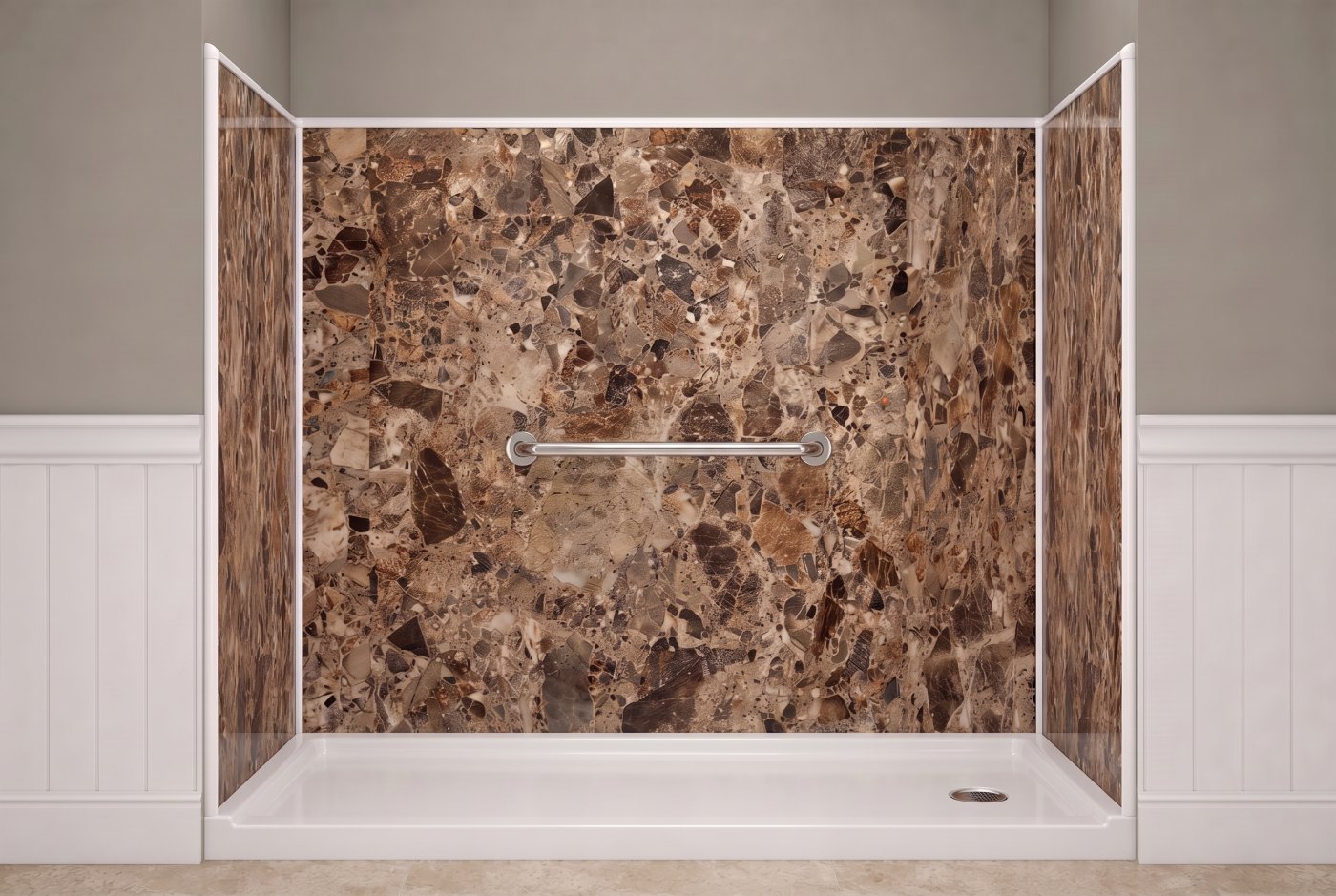 Breccia Paradiso + Chrome Bar