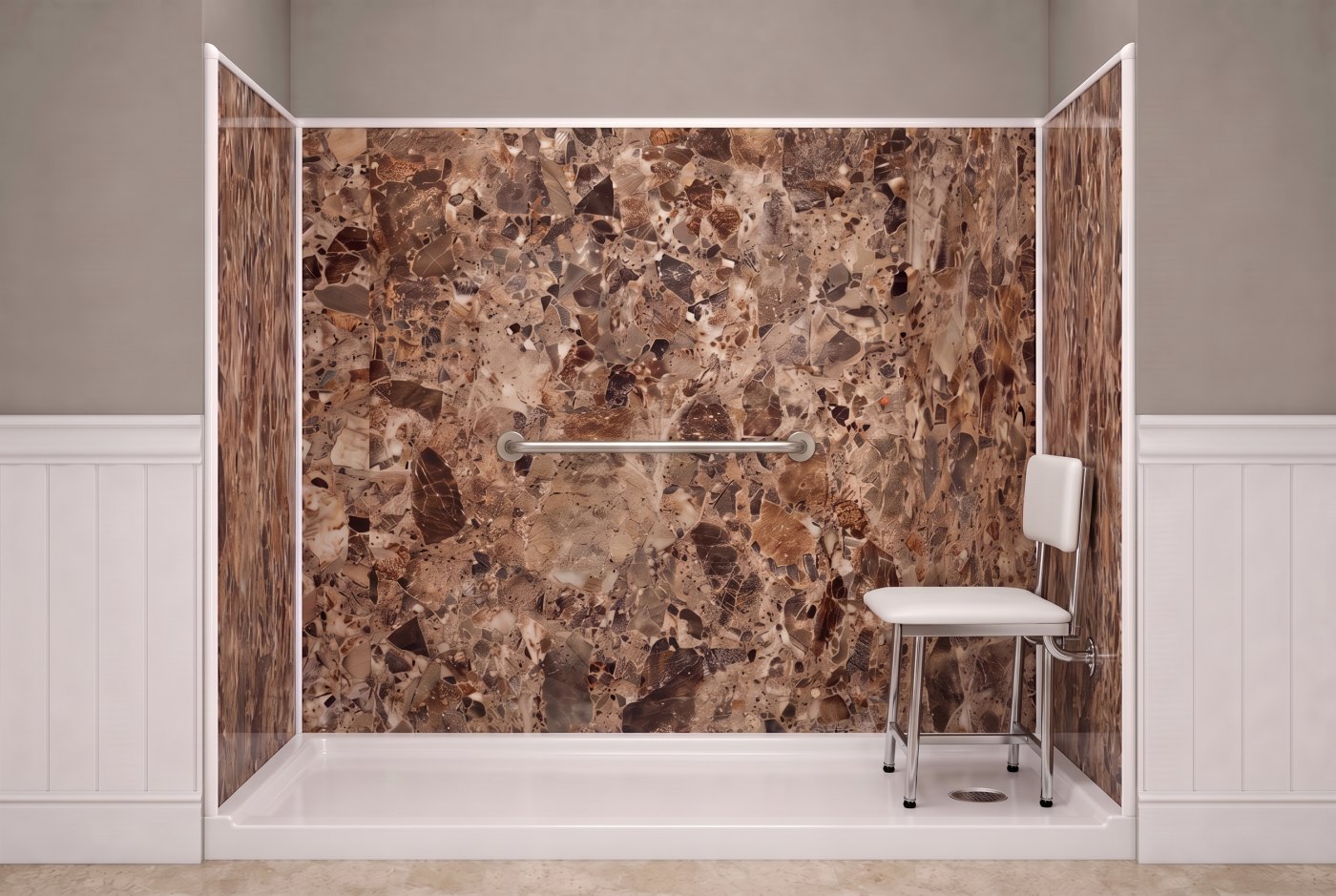 Breccia Paradiso + Padded Seat + Nickel Bar