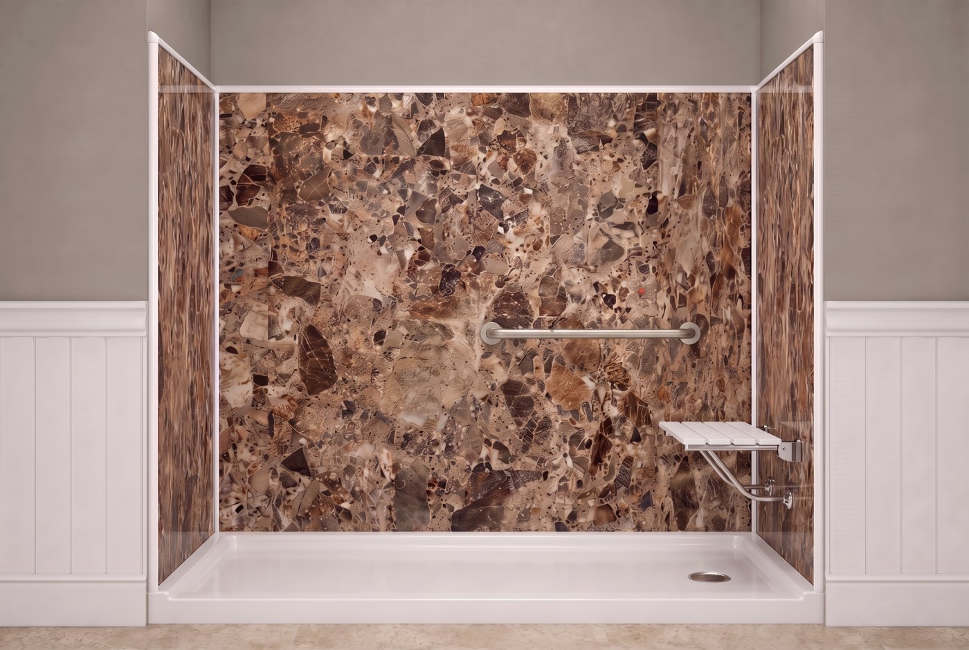 Breccia Paradiso + White Seat + Nickel Bar