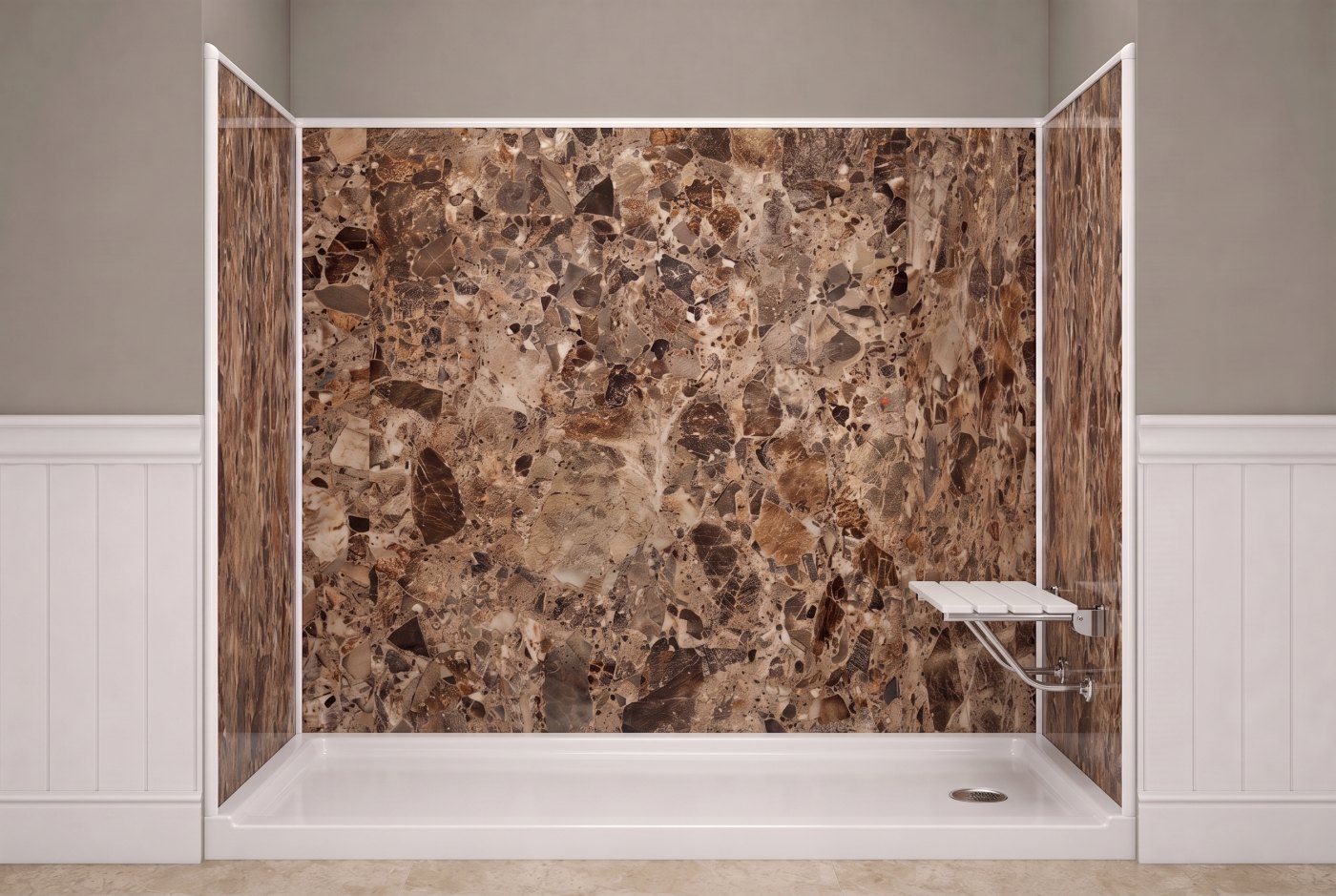 Breccia Paradiso + White Seat