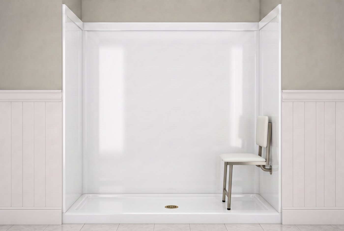 White + Padded Seat