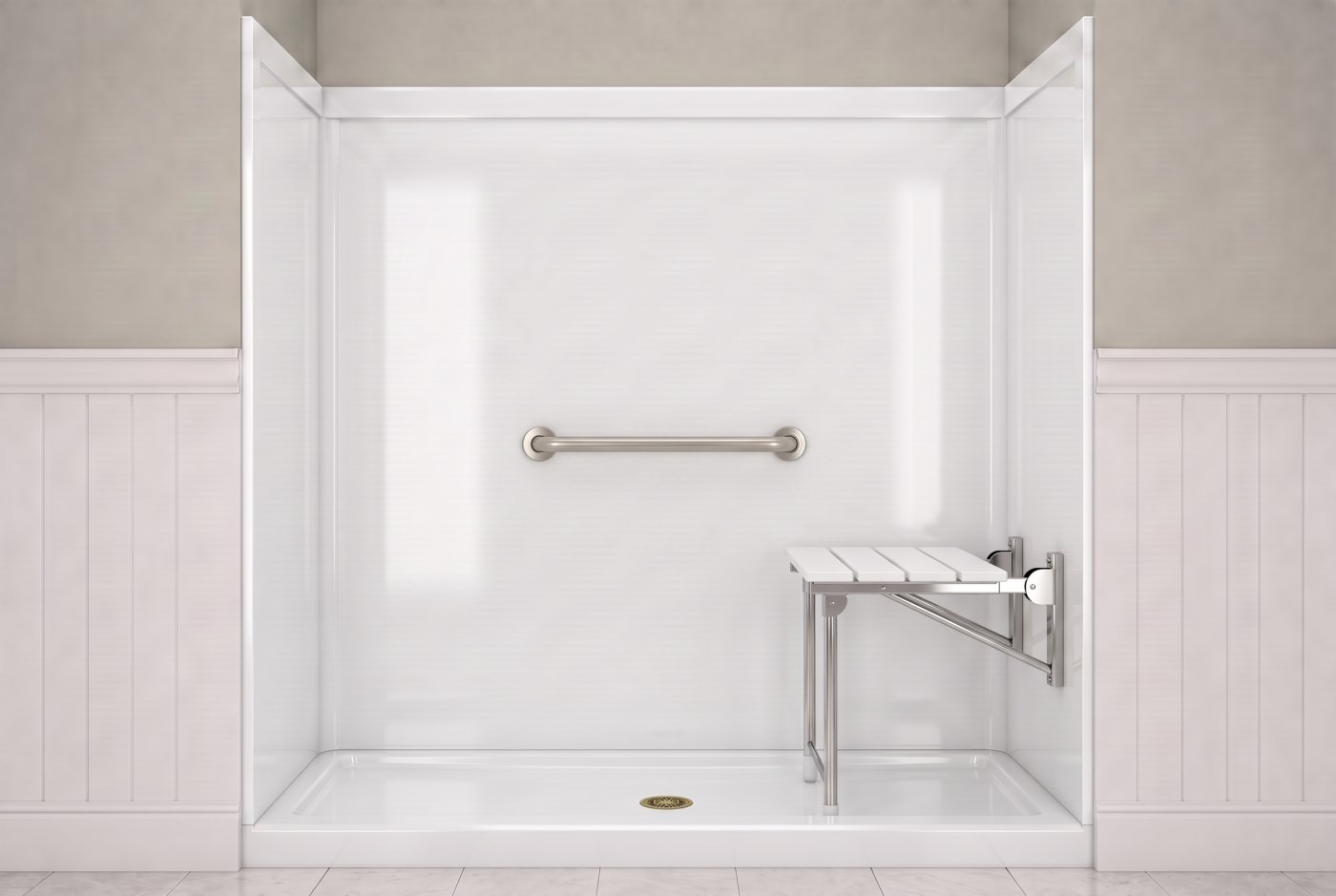 White + White Seat + Nickel Bar