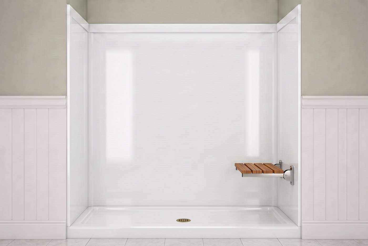 White + Wood Seat