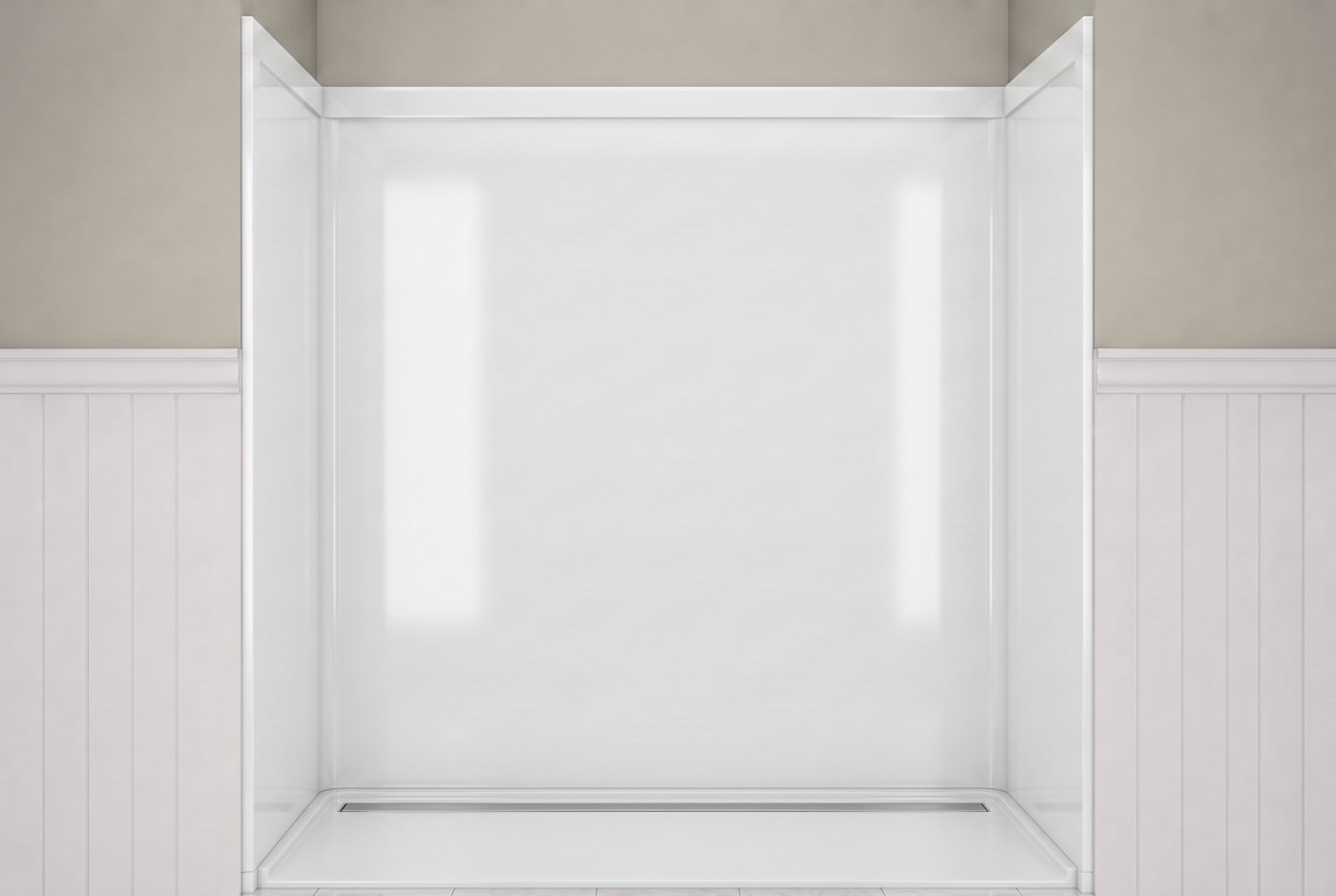 White + Roll-In Base