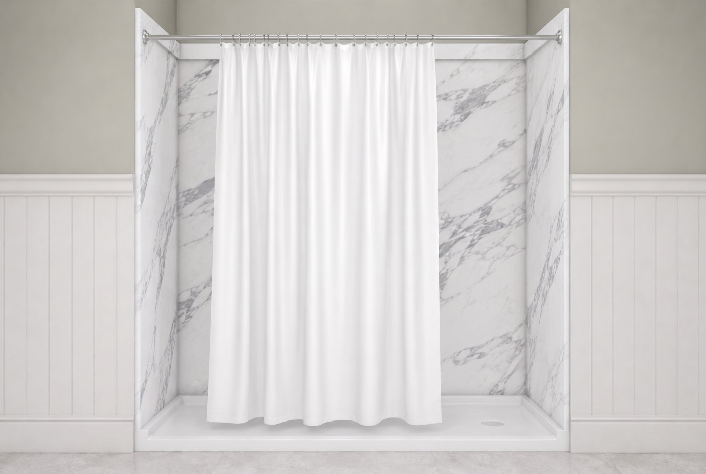Calacatta White Walls With The Selected Fixture
