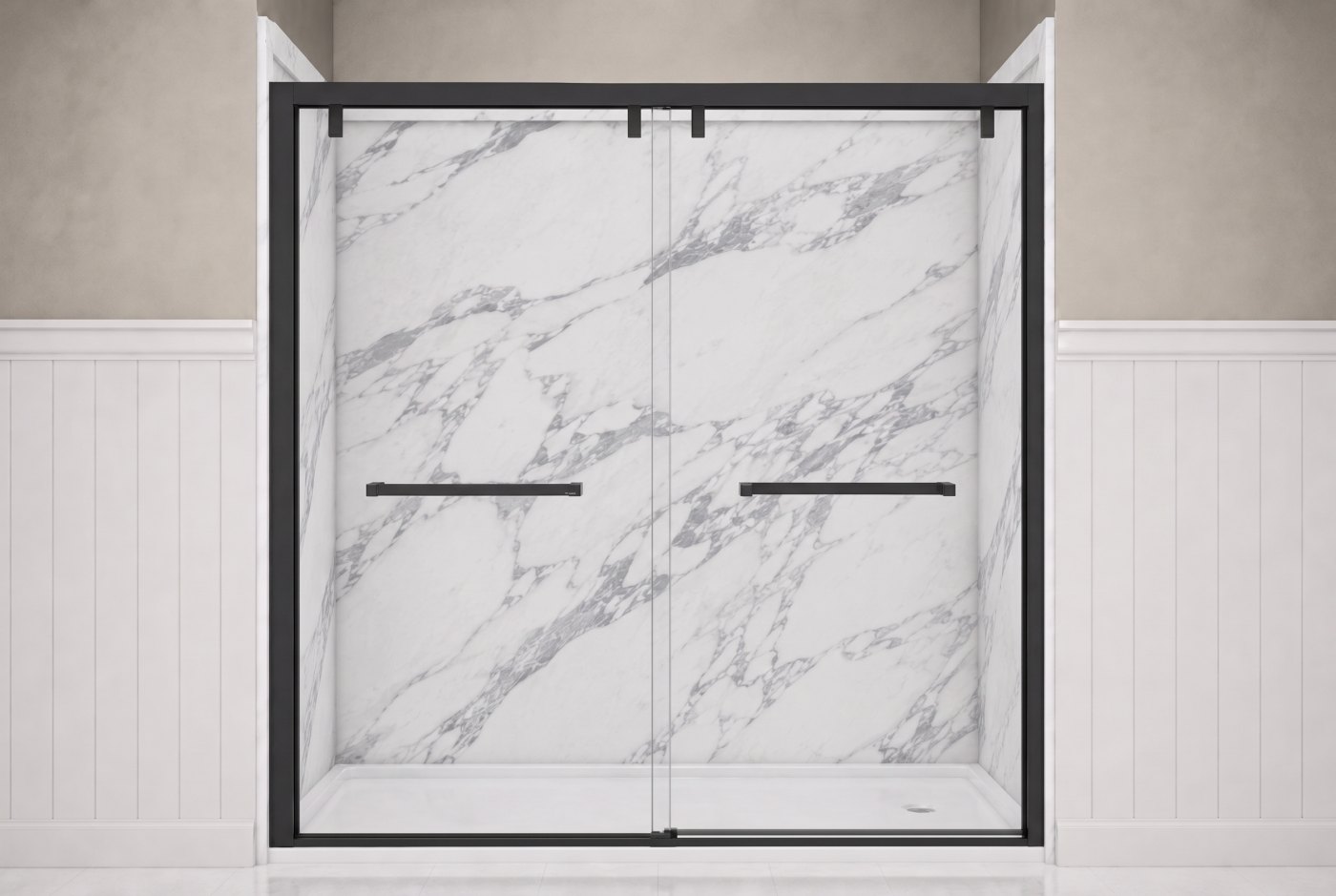 Calacatta White Walls With The Selected Fixture