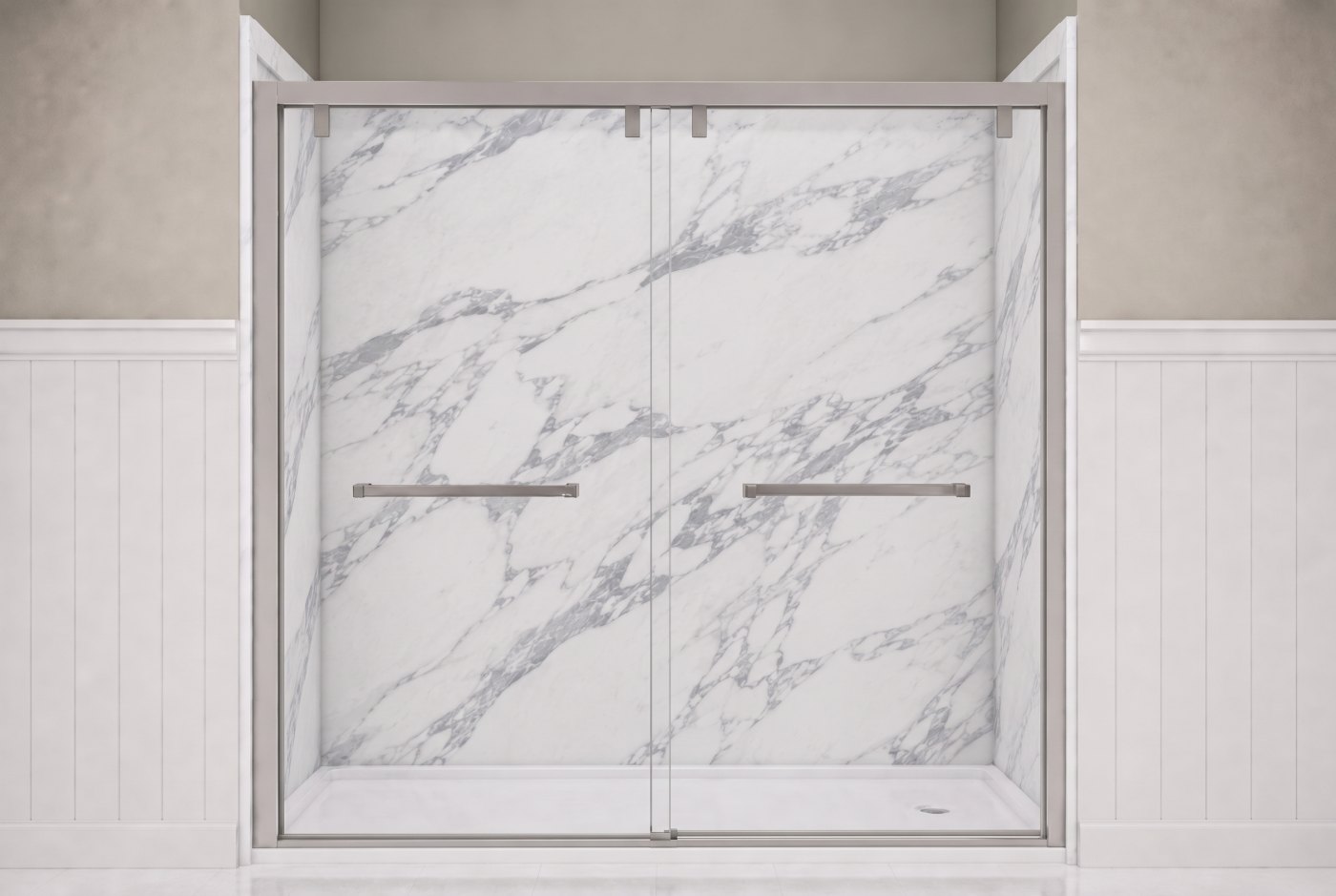 Calacatta White Walls With The Selected Fixture