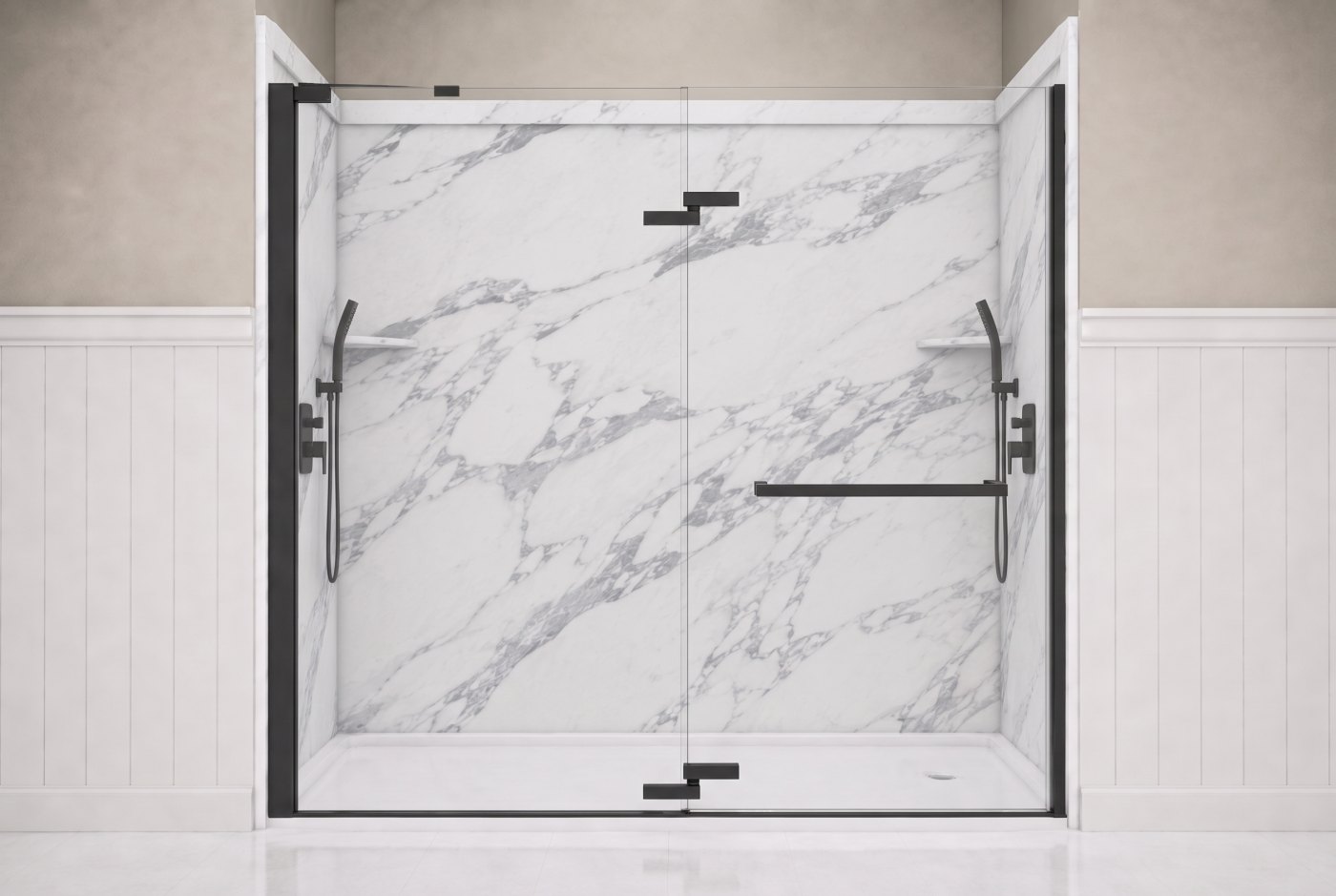 Calacatta White Walls With The Selected Fixture