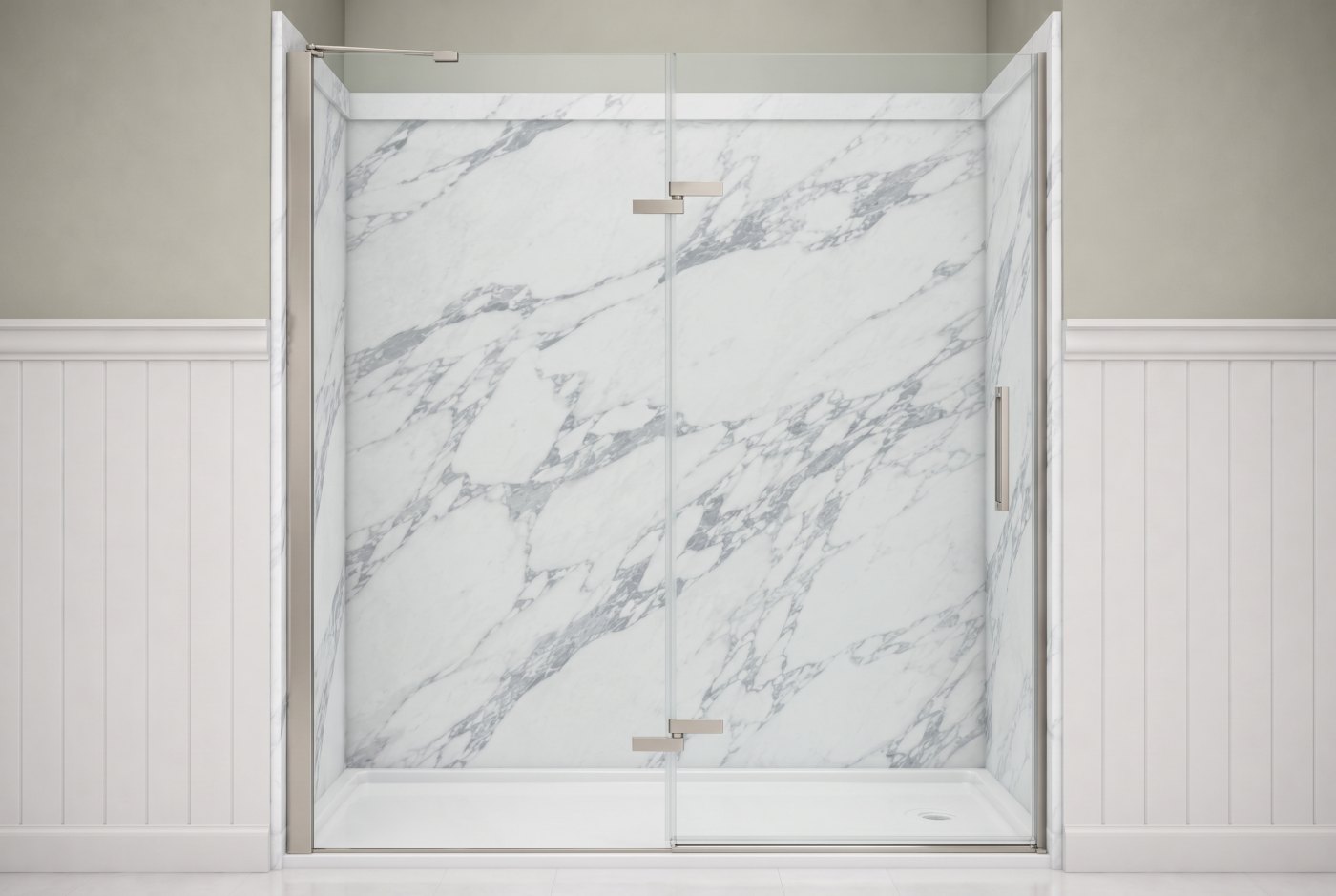Calacatta White Walls With The Selected Fixture