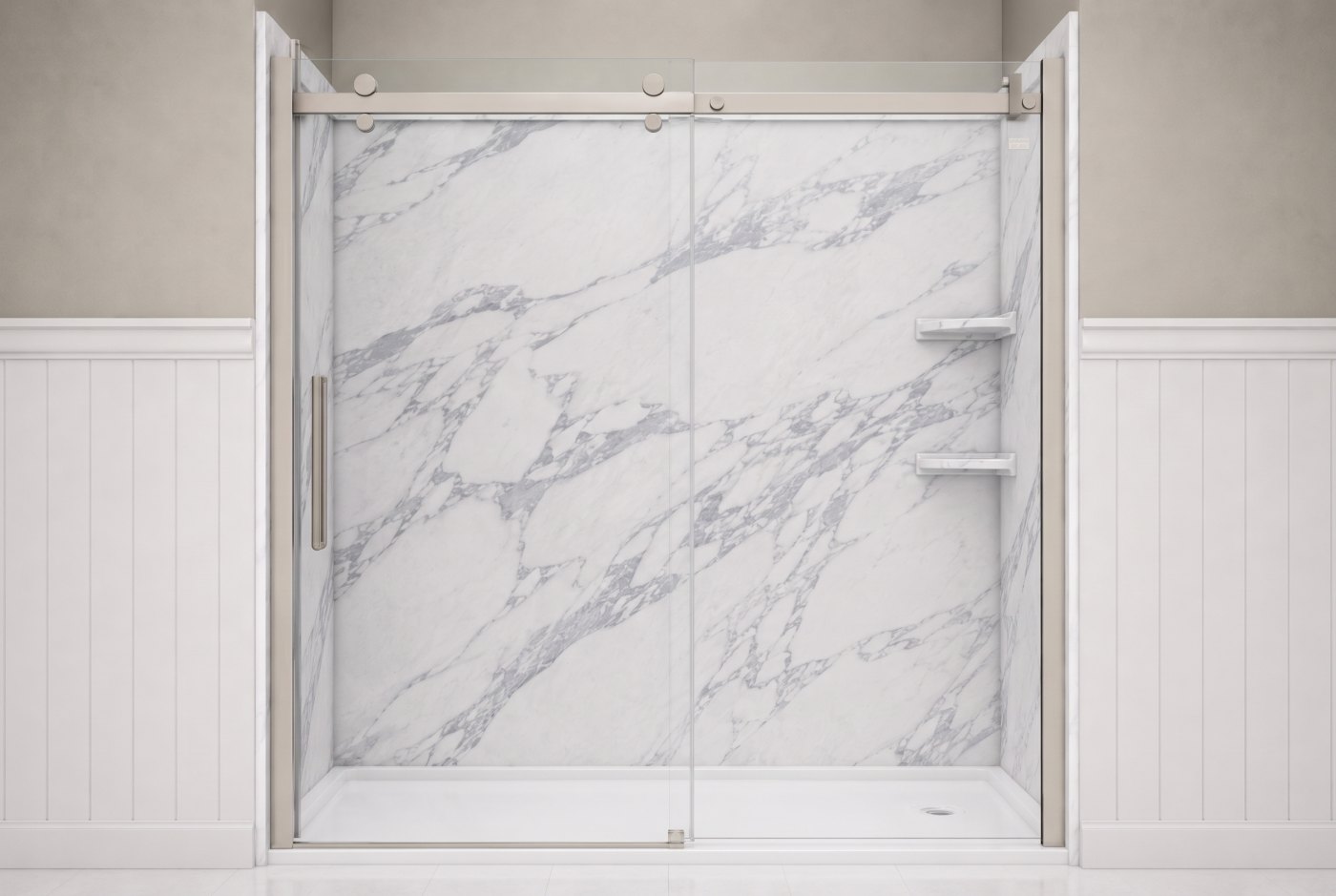 Calacatta White Walls With The Selected Fixture