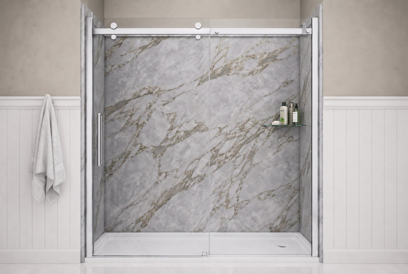 Calacatta White Walls With The Selected Fixture