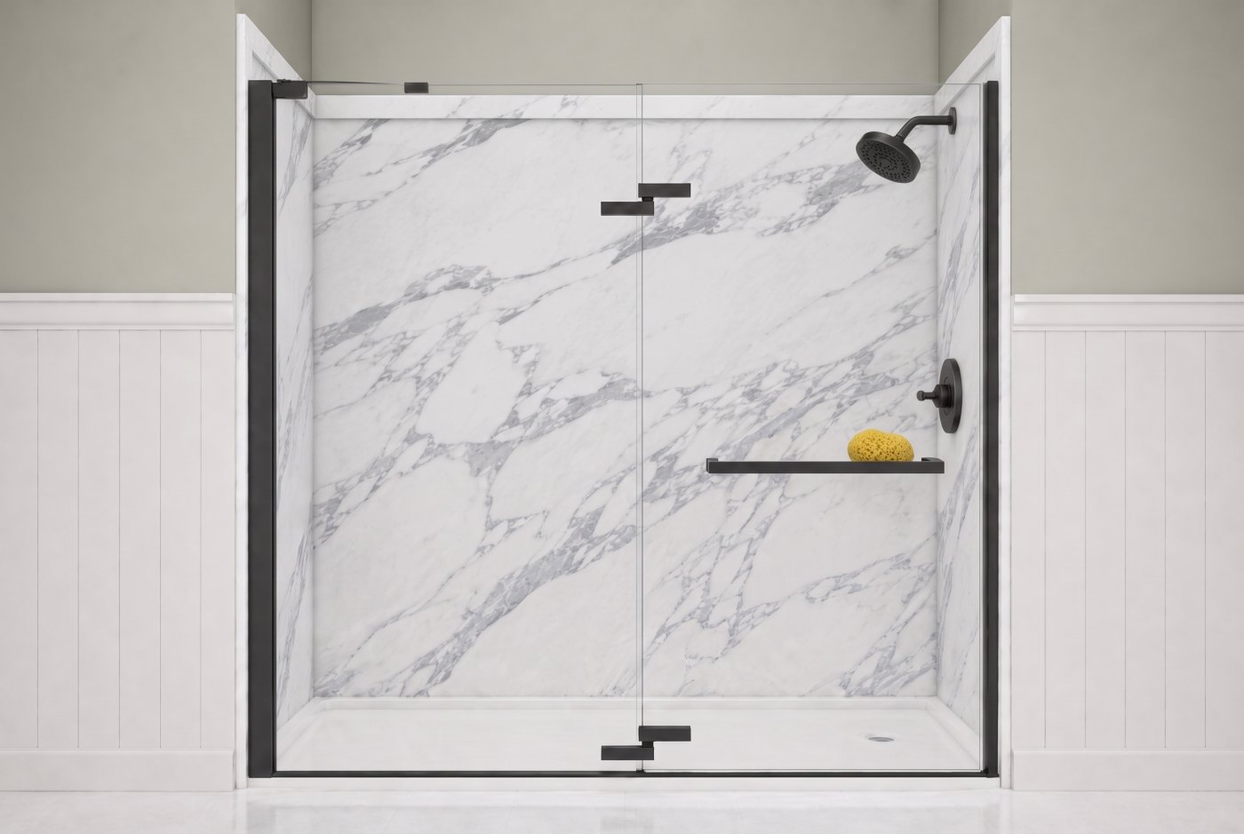 Calacatta White Walls With The Selected Fixture