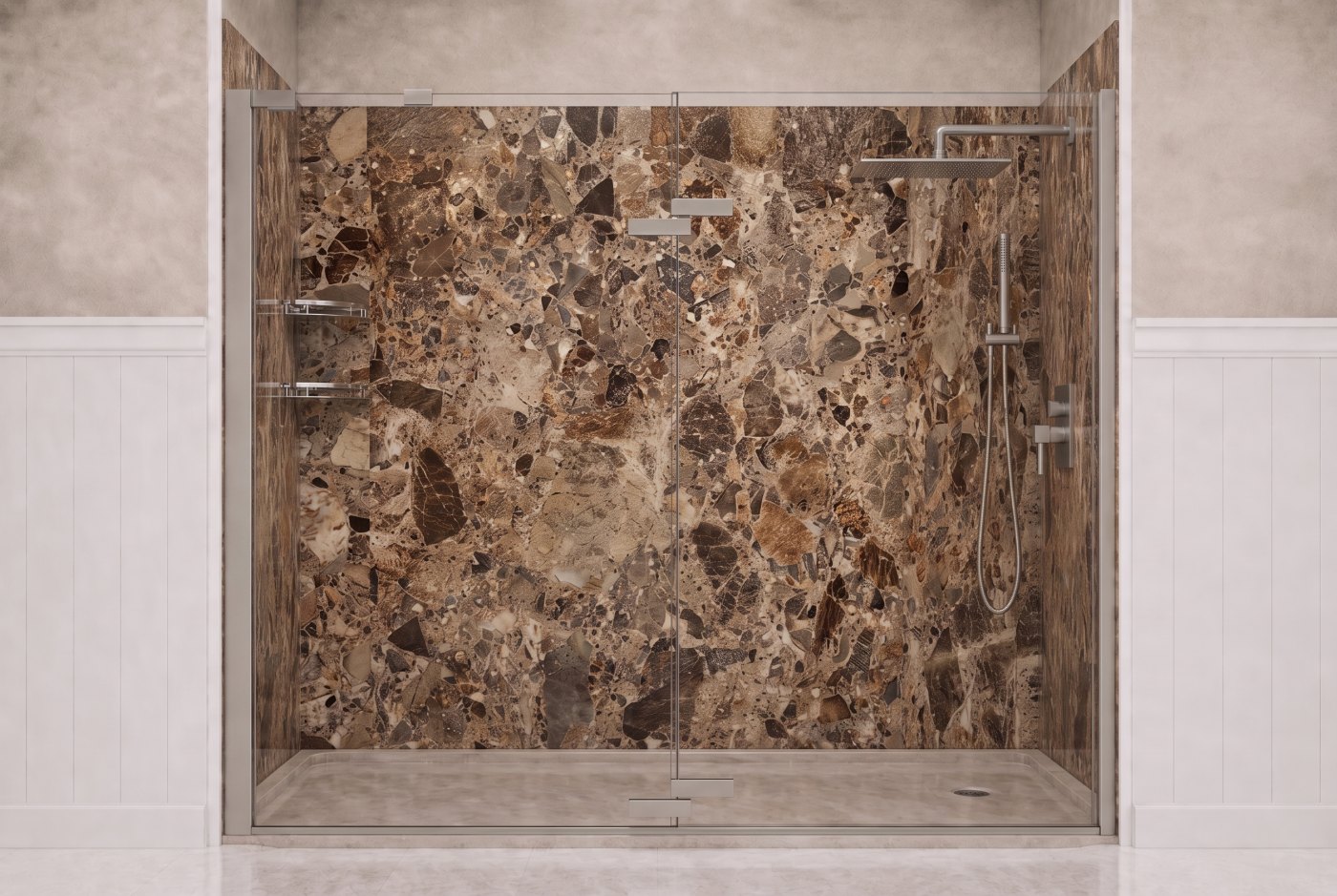 Breccia Paradiso Walls With The Selected Fixture