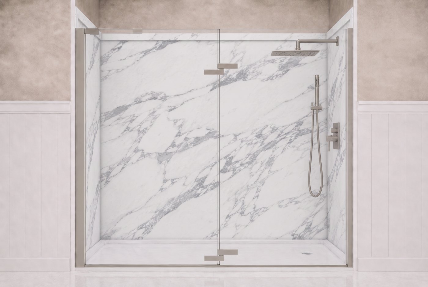 Calacatta White Walls With The Selected Fixture