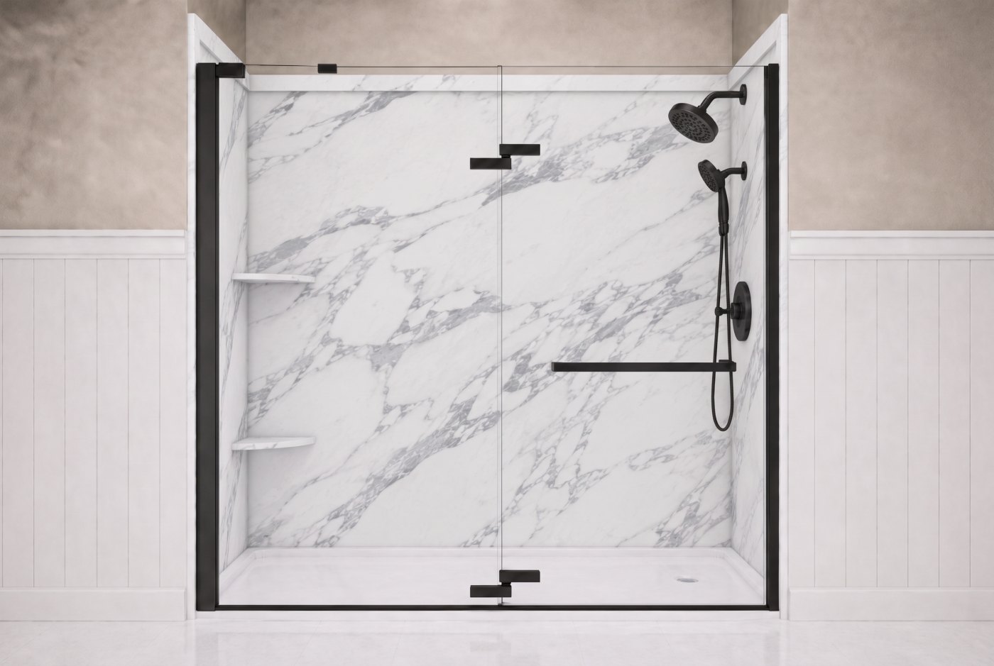 Calacatta White Walls With The Selected Fixture