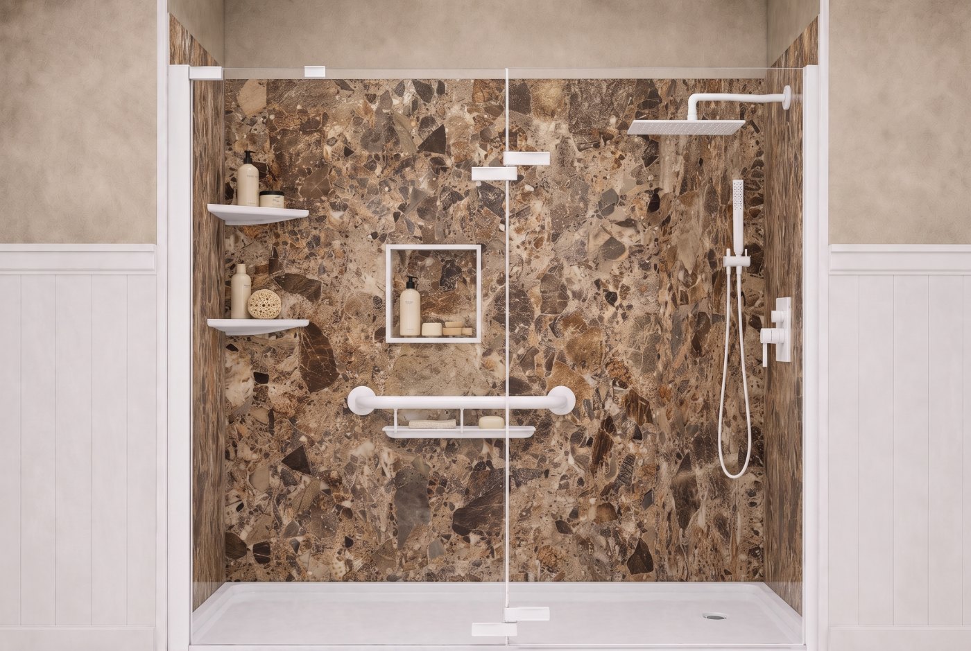 Breccia Paradiso Walls With The Selected Fixture