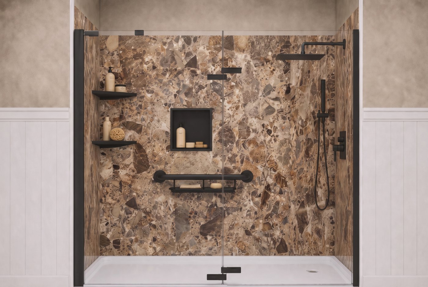 Breccia Paradiso Walls With The Selected Fixture