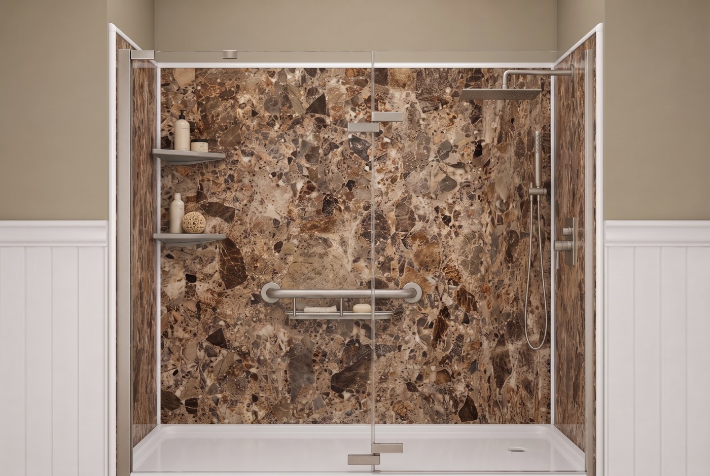 Breccia Paradiso Walls With The Selected Fixture