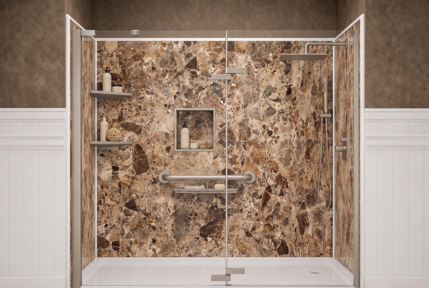 Breccia Paradiso Walls With The Selected Fixture